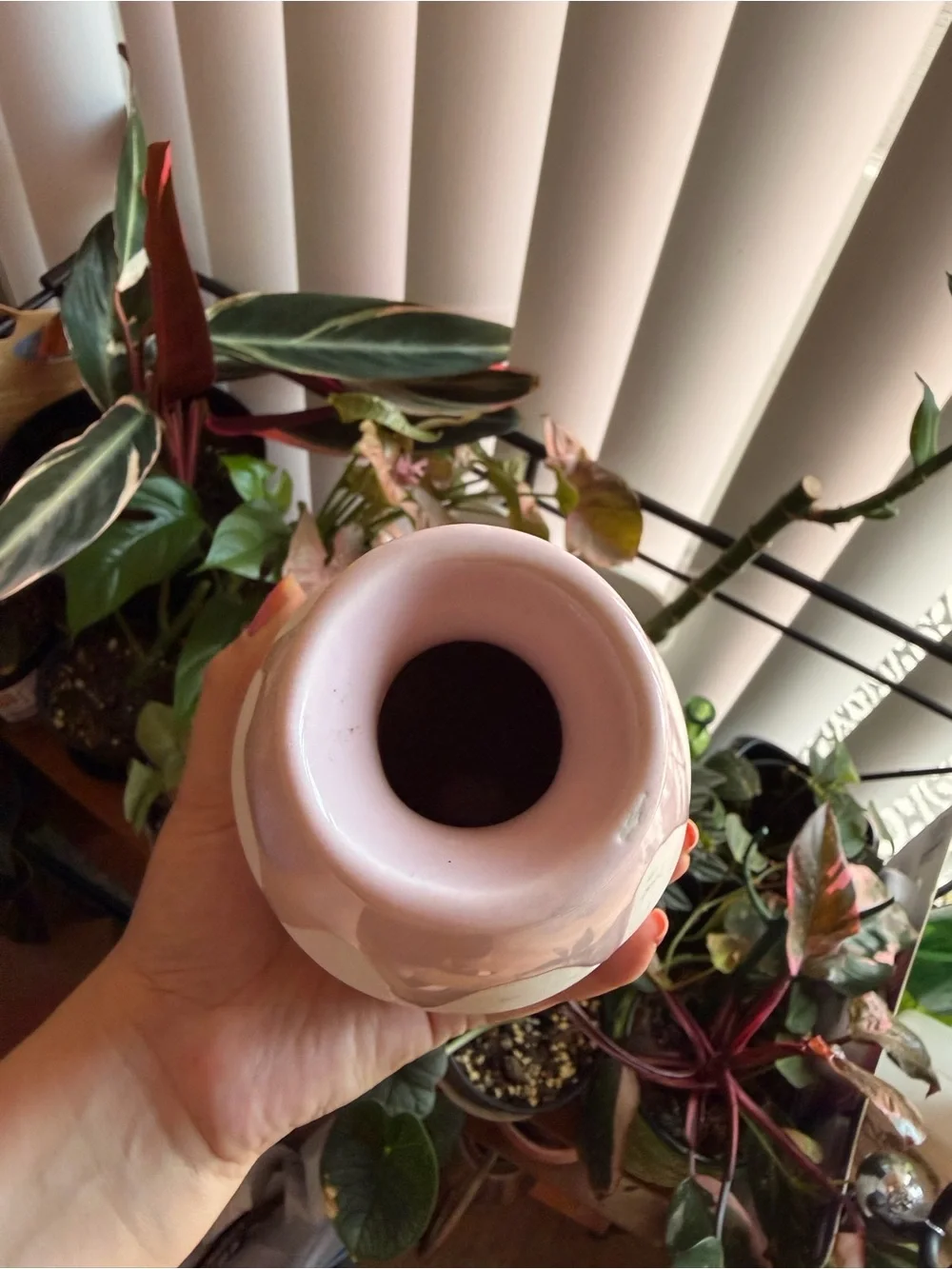 Isaac Mizrahi XO Siena Pink & White Ceramic Vase -Small Home Decor Accent Piece